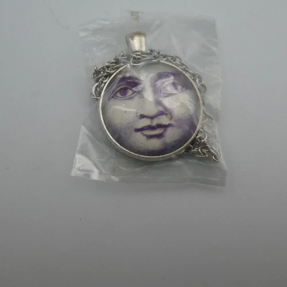 Lot of 9 Glass Cabochon Pendant Necklaces Graphic Art Quote Yin Yang Celestial